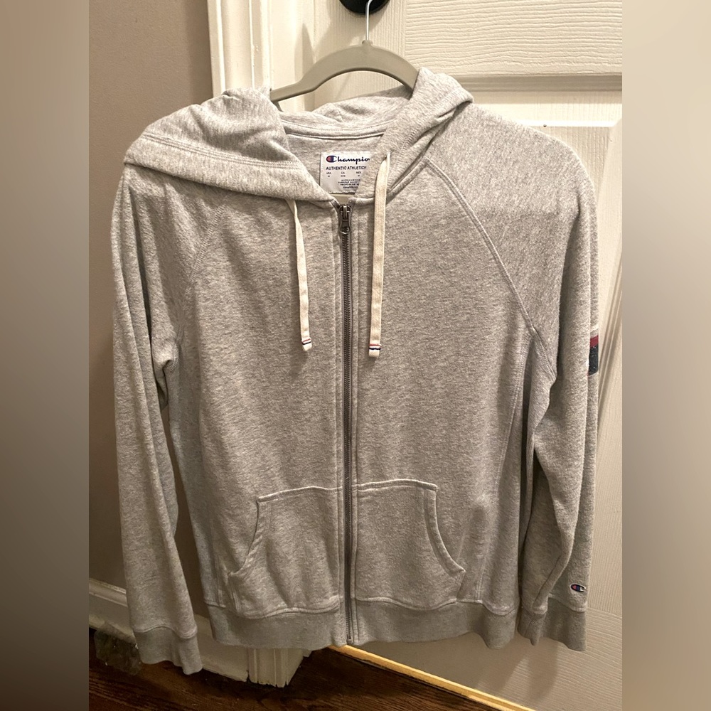 Champion zip up women’s grey size medium